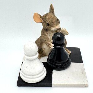 Charming Tails Fitz & Floyd Its Your Move Mouse Chess Figurine Retired 89/704